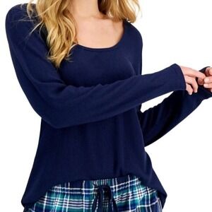 Jenni Pajama Top Women's S Navy Sail Knit Long Sleeve Scoop Neck Lounge Sleep‎